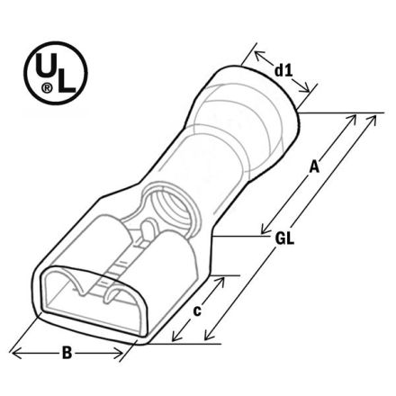 HAUPA 260416/10 flat plug sleeve Ms bl 1,5-2,5qmm fl
