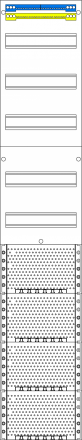 F-TRONIC VK9 distribution panel 12HP 5xDIN 250x1350x210mm