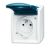 Busch-Jaeger 20 MW-53-500 socket, with earthing pin special plug devices grey/blue-green