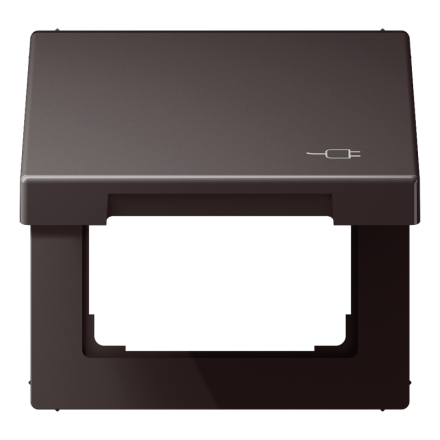 Jung AL2990KLSOCD hinged cover with return spring, with symbol plug, painted aluminium, LS series, dark (painted aluminium)