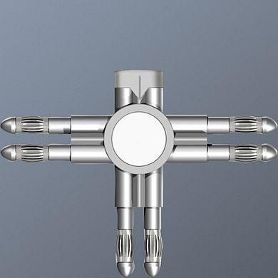 Bruck 160414ch 2 x 90°, chrome, black horizontal rail connector