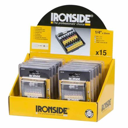 IRONSIDE 200168 Bit set 15-piece colored in plastic box