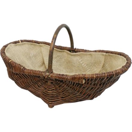 Siena Garden 01005.4/L wicker basket M, 55x29x24 cm oval, jute insert, handle