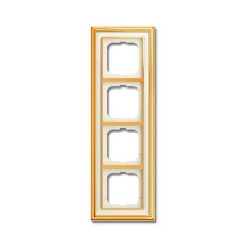 Busch-Jaeger 1724-838 cover frame, 4-way frame polished brass ivory white