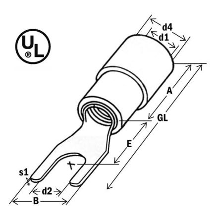 HAUPA 260304/10 Fork cable lug M4 0.5-1qmm DIN rt