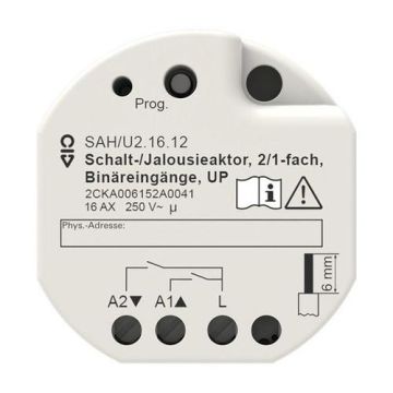 ABB Stotz-Kontakt 2CKA006152A0041 SAH/U2.16.12 2f/1f flush-mounted blind actuator