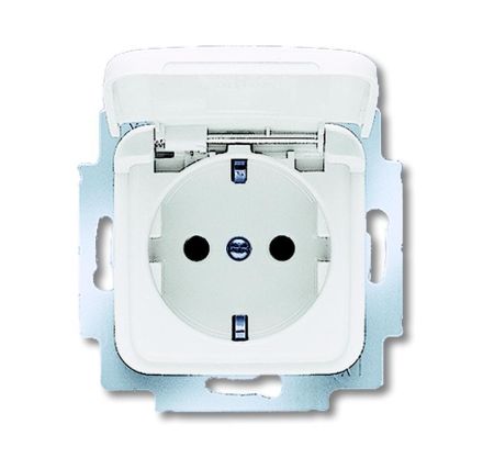 Busch-Jaeger 20 EUKB-214 SCHUKO® socket insert, with hinged cover alpine white
