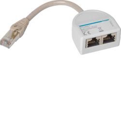 Hager HTG469H T RJ45 1 plug 2 socket connector