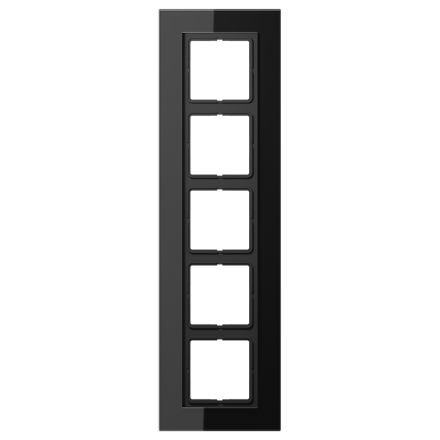 Jung LSP985GLSW glass frame 5-way, vertical and horizontal mounting, glass, LS PLUS, black