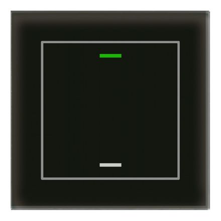 MDT BE-GTL1TS.01S KNX glass button II Light with temperature sensor | 1-way, neutral | glass black/black