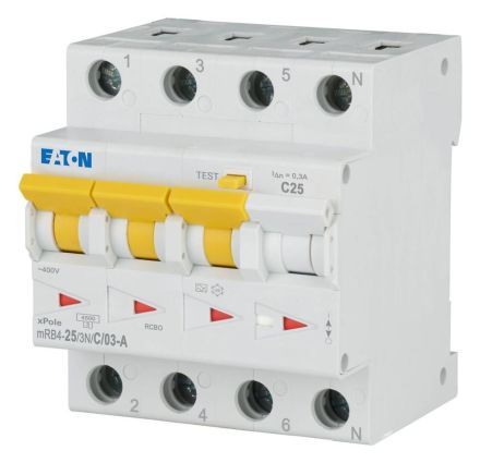 Eaton 120682 FI/LS switch 25 A 300 mA LS:C 3p+N FI:A