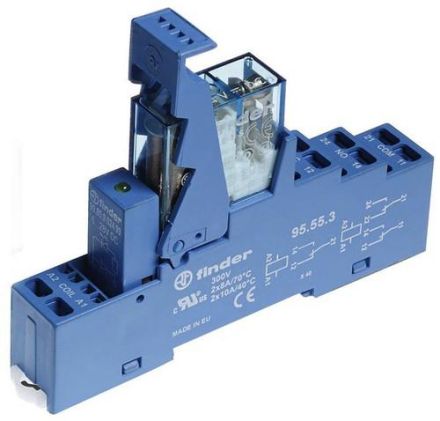 Finder 49.72.9.024.0050 Coupling relay 49.72.9.024 24VDC 2 changeover contacts