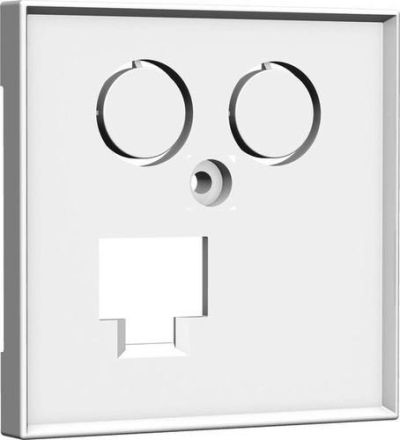 HomeWay TV+LAN 55x55mm traffic white central plate