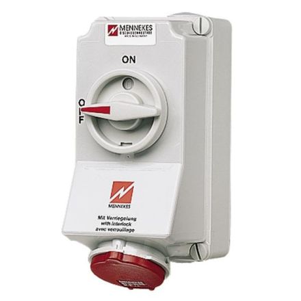 Mennekes 5108AO DUO 32A 5-pole 6h 400V IP44 HW/VN wall socket
