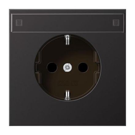 Jung AL1520KINAD SCHUKO socket, 16 A 250 V ~, with label field, integrated increased contact protection, SAFETY+, painted aluminium, LS series, dark