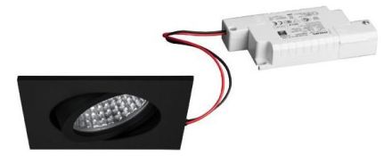 Brumberg 39144083 230V AC 6W 3000K black LED recessed ceiling spotlight