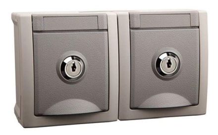HHG 90591071-DE No. 1 FR-AP IP54 socket lockable 2-way
