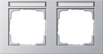 Gira 109225 2-way cover frame BSF horizontal Gira E2 color aluminum
