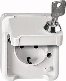 MERTEN MEG2416-8029 SCHUKO socket light grey