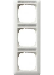 Gira 110327 3-way cover frame BSF vertical Standard 55 pure white matt