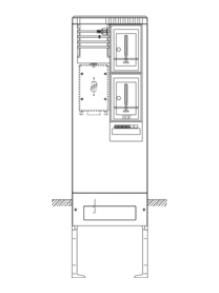 Hager ZAS205MM9 meter connection column 1Z+1SDE 2-field 277x583x2010