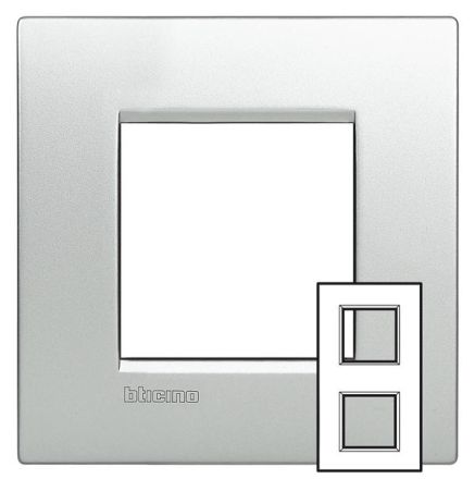 Bticino LNE4802M2TE AIR EUROPE frame 2-way TECH, (aluminium)