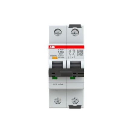 ABB Stotz-Kontakt 2CDS382001R0427 S302P-K10 K25kA 10A 2P circuit breaker