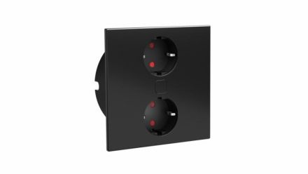 HPF DUPLEX.20 socket unit black-matt SQUARE, Black