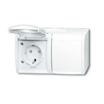 Busch-Jaeger 20/2 EBW-54 SCHUKO® socket, with increased contact protection alpine white