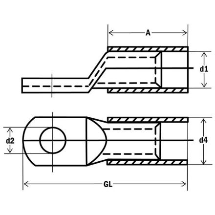 HAUPA 290840 tubular cable lug 50qmm M6 multi-wire ring