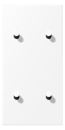 Jung AL12-25WWMK07 cover with rocker arm, cone, 2-way, 2 x 2 rocker arms, vertical, LS 1912 series, snow white matt (painted aluminum)