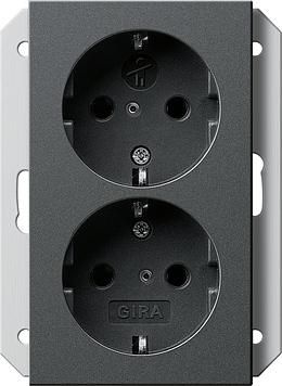 Gira 273128 Double SCHUKO KS, for 1-way box System 55 Anthracite
