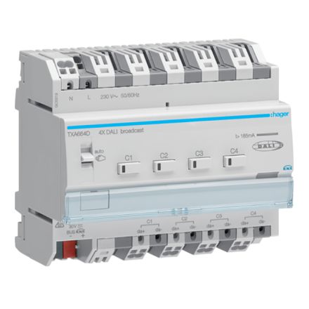 HAGER TXA664D DALI gateway KNX easy | 4-fold