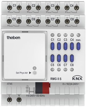 THEBEN RMG 8 S KNX switching actuator MIX | 8-way, basic module