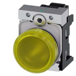 Siemens 3SU1156-6AA30-3AA0 indicator light 22mm round yellow lens smooth