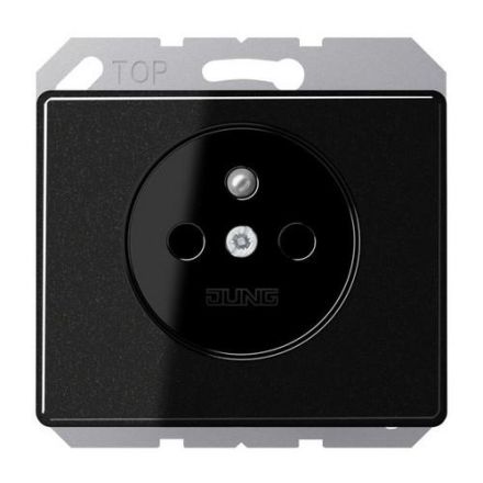 Jung SL521FKISW socket, French/Belgian system, 16 A 250 V ~, screw terminals, without claws, integrated increased contact protection, SAFETY+, aluminum lacquered