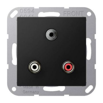 Jung MAA1011SWM multimedia connection system Cinch audio / mini jack 3.5 mm, series A, graphite black matt