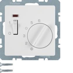 Berker 20316089 Temperature controller 24 V with break contact, central piece, rocker switch and LED polar white s