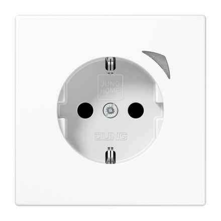 Jung BTLS1521SWW SCHUKO socket, 16 A 250 V ~, screw terminals, with function display, integrated increased contact protection, SAFETY+, thermoplastic, LS series, alpine white
