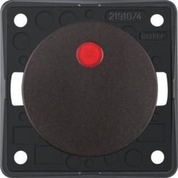 Berker 937622531 Control rocker switch 12 V with red lens brown, matt Integro Flow/Pure