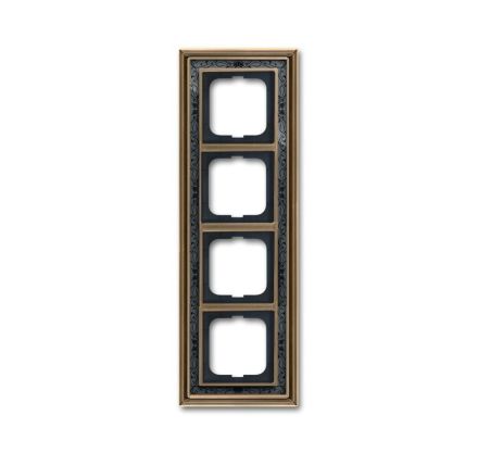 Busch-Jaeger 1724-843 cover frame, 4-way frame antique brass decor anthracite