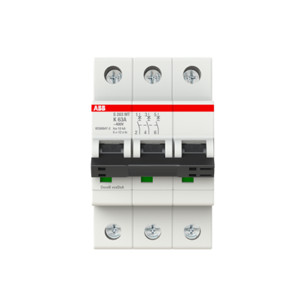 ABB Stotz-Kontakt 2CDS273445R0607 S203MT-K63 K-Char.10kA 63A 3P circuit breaker