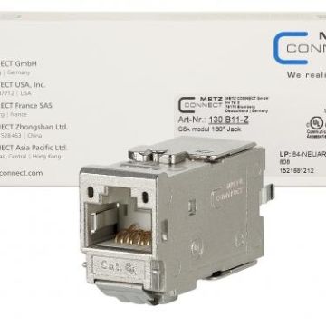 METZ CONNECT 180° Jack RJ45 C6A module, 130B11-Z