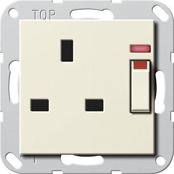Gira 278001 socket BS control 13A KS switchable System 55 cream white