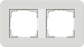 Gira 0212411 cover frame 2f Gira E3 light grey/pure white