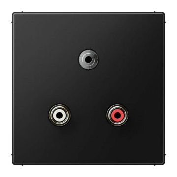 Jung MALS1011SWM multimedia connection system Cinch audio / mini jack 3.5 mm, LS series, graphite black matt