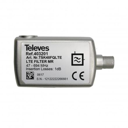 Televes TSK48FQLTE to K48 47694MHz F-Quick connector LTE filter