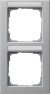 Gira 110225 2-way cover frame BSF vertical Gira E2 color aluminum