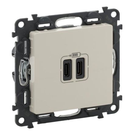 Legrand 753207 USB power supply Valena Life 2xUSB-C 2MOD 3A MW, (beige)