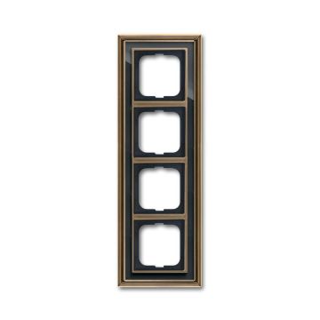Busch-Jaeger 1724-845 cover frame, 4-way frame brass antique anthracite